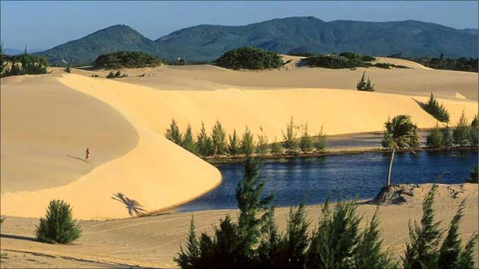 Yellow-white dunes at Praia do Japão , Ceara, Brazil.