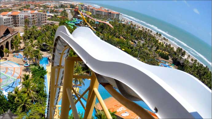 World's tallest - and steepest -wateslide at Beach Park , Fortaleza Brazil.