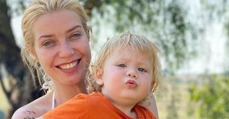 Brazilian singer Luiza Possi with son Lucca.